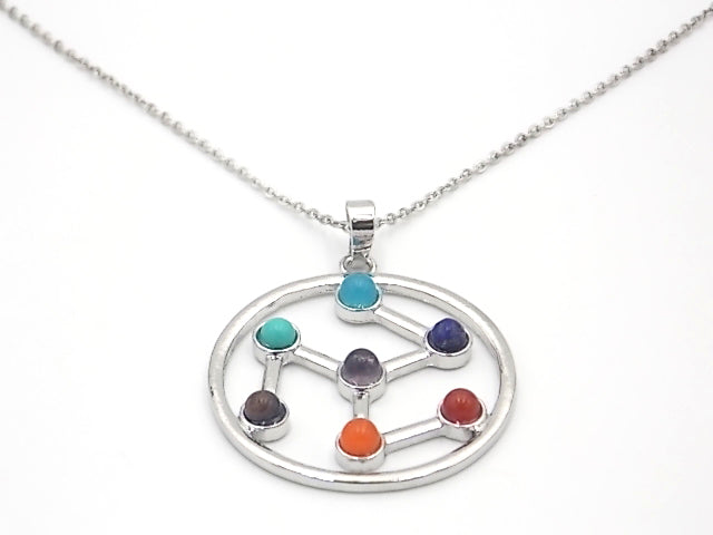 Colgante con las piedras naturales de los 7 chakras con diseño de Antakarana
