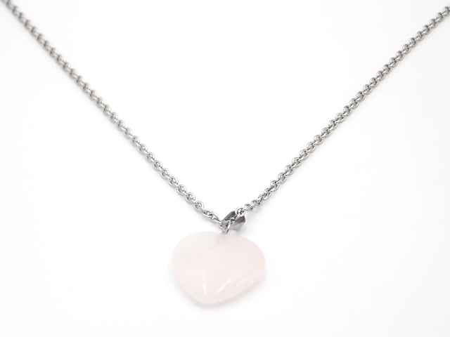 Colgante de piedra natural de Cuarzo rosa en forma de Corazón de 20mm