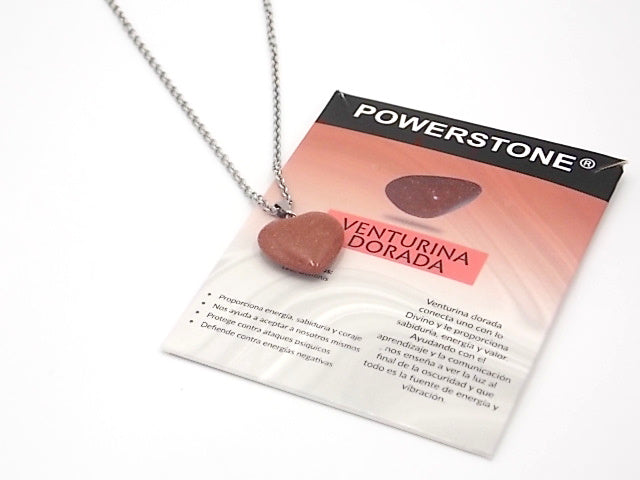 Colgante de piedra natural de Venturina dorada en forma de Corazón de 20mm