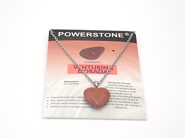 Colgante de piedra natural de Venturina dorada en forma de Corazón de 20mm