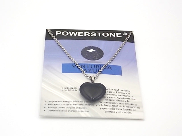 Colgante de piedra natural de Venturina azul en forma de Corazón de 20mm