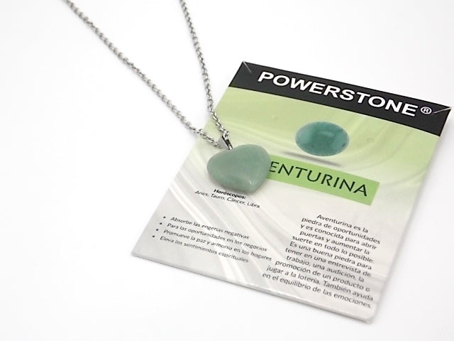 Colgante de piedra natural de Venturina verde en forma de Corazón de 20mm