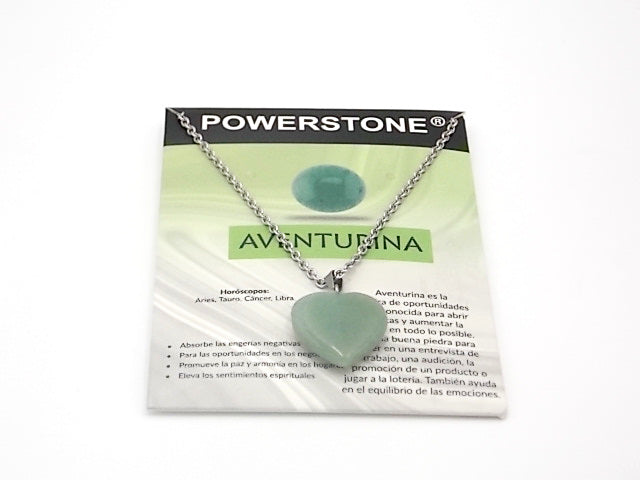 Colgante de piedra natural de Venturina verde en forma de Corazón de 20mm