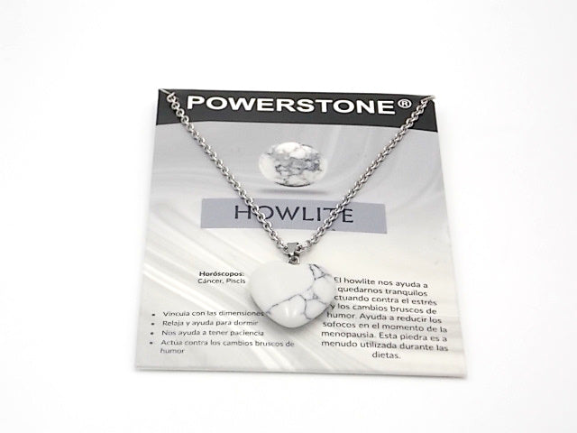 Colgante de piedra natural de Howlite en forma de Corazón de 20mm