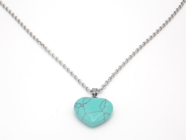 Colgante de piedra natural de Turquesa en forma de Corazón de 20mm