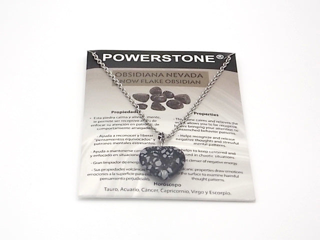 Colgante de piedra natural de Obsidiana nevada en forma de Corazón de 20mm