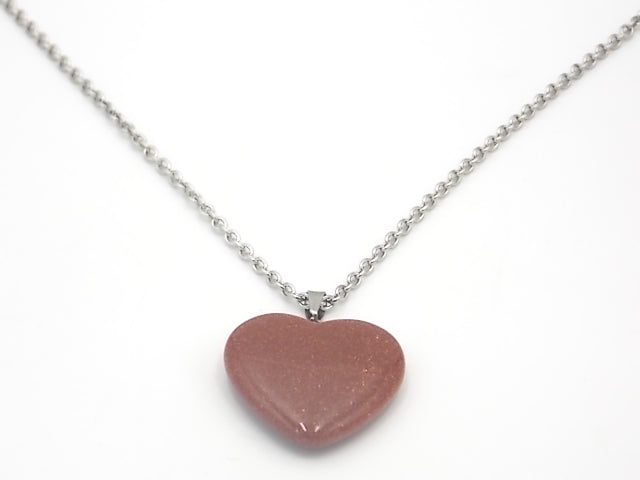 Colgante de piedra natural de Venturina dorada en forma de Corazón de 30mm