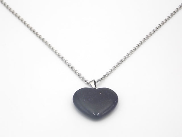 Colgante de piedra natural de Venturina azul en forma de Corazón de 30mm