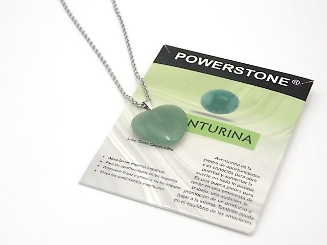 Colgante de piedra natural de Venturina verde en forma de Corazón de 30mm