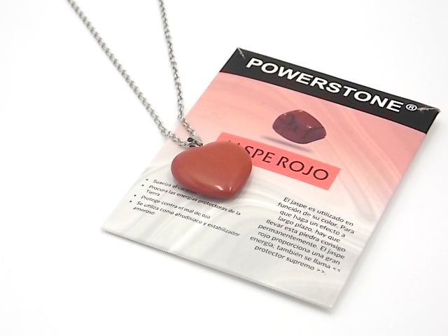 Colgante de piedra natural de Jaspe rojo en forma de Corazón de 30mm