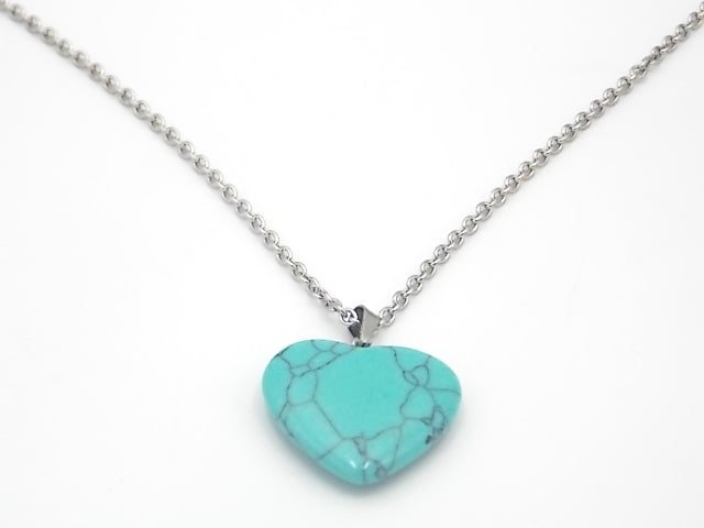 Colgante de piedra natural de Turquesa en forma de Corazón de 30mm
