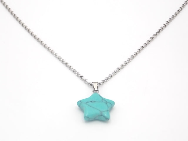 Colgante de piedra natural de Turquesa en forma de Estrella de 20mm