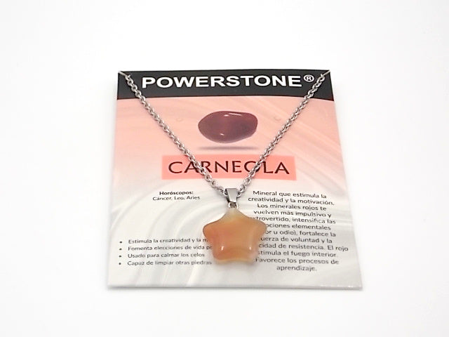 Colgante de piedra natural de Carneola en forma de Estrella de 20mm