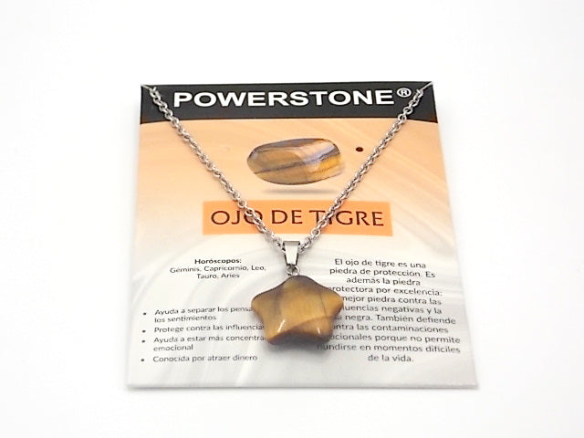 Colgante de piedra natural de Ojo de tigre en forma de Estrella de 20mm