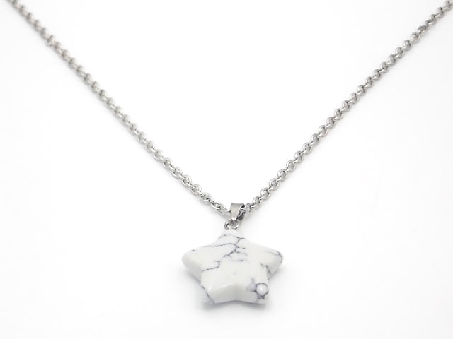 Colgante de piedra natural de Howlite en forma de Estrella de 20mm