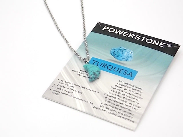 Colgante de piedra natural de Turquesa en forma de Luna de 18x10mm