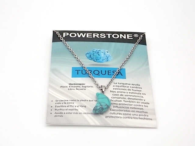 Colgante de piedra natural de Turquesa en forma de Luna de 18x10mm