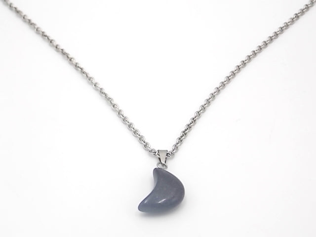 Colgante de piedra natural de Venturina azul en forma de Luna de 18x10mm