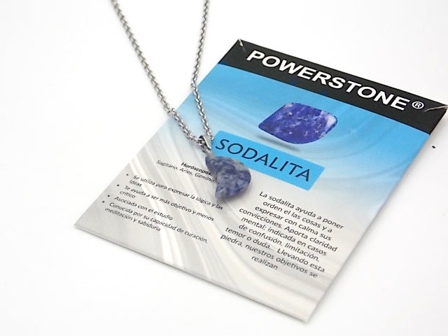 Colgante de piedra natural de Sodalita en forma de Luna de 18x10mm