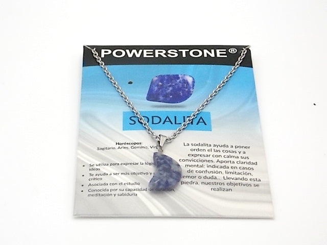 Colgante de piedra natural de Sodalita en forma de Luna de 18x10mm