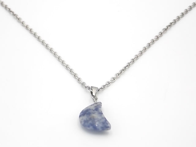 Colgante de piedra natural de Sodalita en forma de Luna de 18x10mm