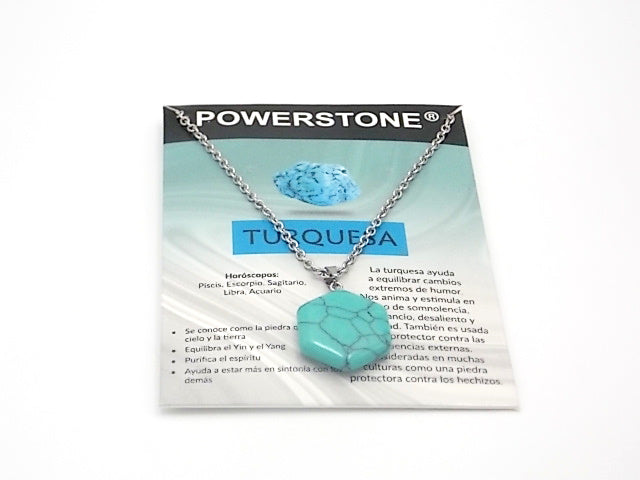 Colgante de piedra natural de Turquesa en forma de Hexágono
