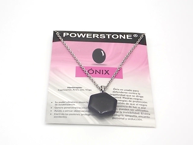 Colgante de piedra natural de Ónix en forma de Hexágono