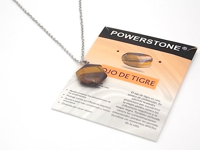 Colgante de piedra natural de Ojo de tigre en forma de Hexágono