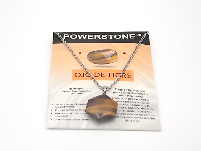 Colgante de piedra natural de Ojo de tigre en forma de Hexágono