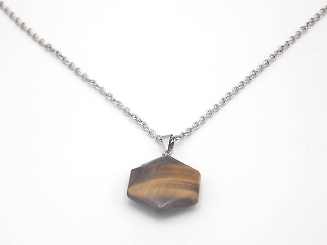 Colgante de piedra natural de Ojo de tigre en forma de Hexágono