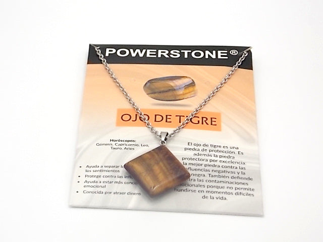 Colgante de piedra natural de Ojo de tigre en forma de Rombo de 20mm