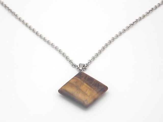 Colgante de piedra natural de Ojo de tigre en forma de Rombo de 20mm