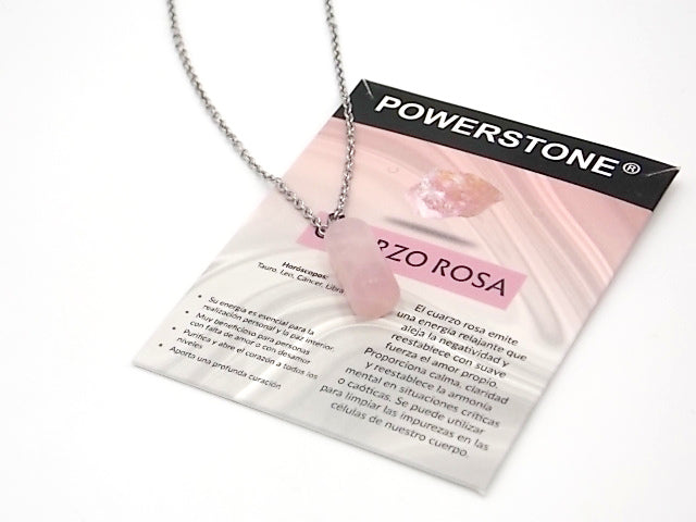 Colgante de piedra natural de Cuarzo rosa en forma de Cilindro