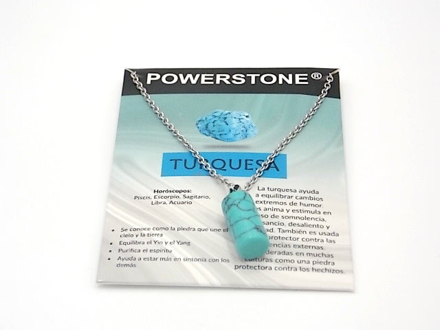 Colgante de piedra natural de Turquesa en forma de Cilindro