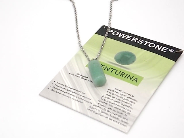 Colgante de piedra natural de Venturina verde en forma de Cilindro