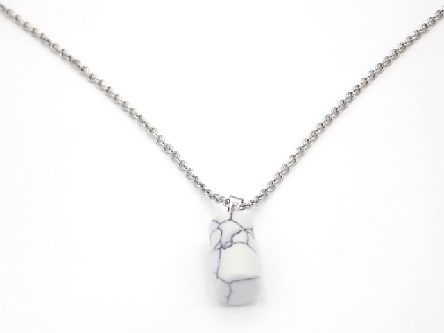 Colgante de piedra natural de Howlite en forma de Cilindro
