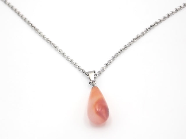Colgante de piedra natural de Carneola en forma de Lágrima fina de 29x10mm