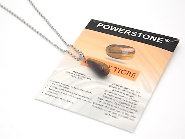 Colgante de piedra natural de Ojo de tigre en forma de Lágrima fina de 29x10mm