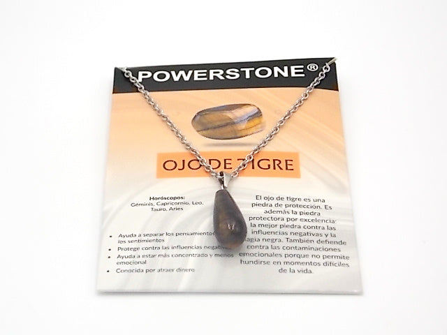 Colgante de piedra natural de Ojo de tigre en forma de Lágrima fina de 29x10mm