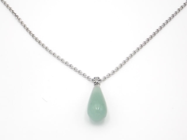Colgante de piedra natural de Venturina verde en forma de Lágrima fina de 29x10mm