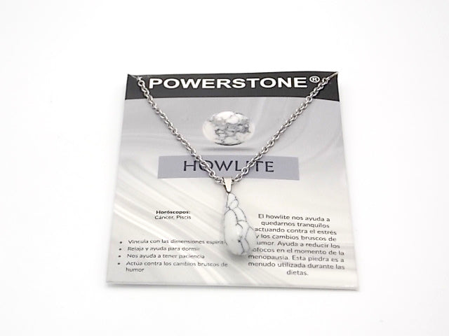 Colgante de piedra natural de Howlite en forma de Lágrima fina de 29x10mm