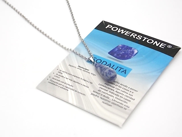 Colgante de piedra natural de Sodalita en forma de Lágrima fina de 29x10mm