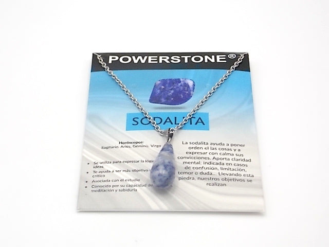 Colgante de piedra natural de Sodalita en forma de Lágrima fina de 29x10mm