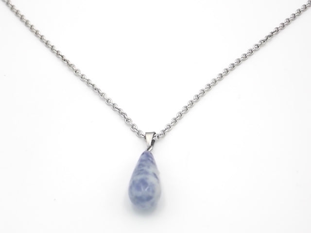 Colgante de piedra natural de Sodalita en forma de Lágrima fina de 29x10mm
