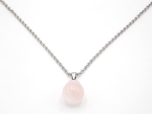 Colgante de piedra natural de Cuarzo rosa en forma de Lágrima gruesa