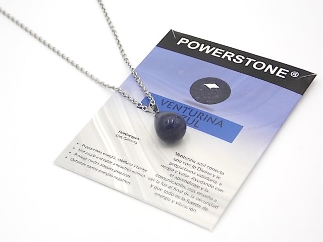 Colgante de piedra natural de Venturina azul en forma de Lágrima gruesa