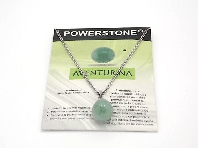 Colgante de piedra natural de Venturina verde en forma de Lágrima gruesa