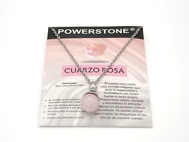 Colgante de piedra natural de Cuarzo rosa en forma de Bola