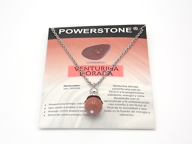 Colgante de piedra natural de Venturina dorada en forma de Bola
