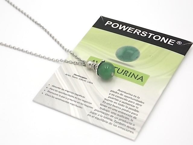 Colgante de piedra natural de Venturina verde en forma de Bola